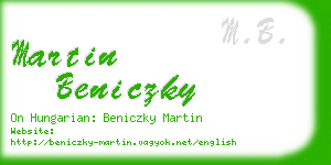 martin beniczky business card